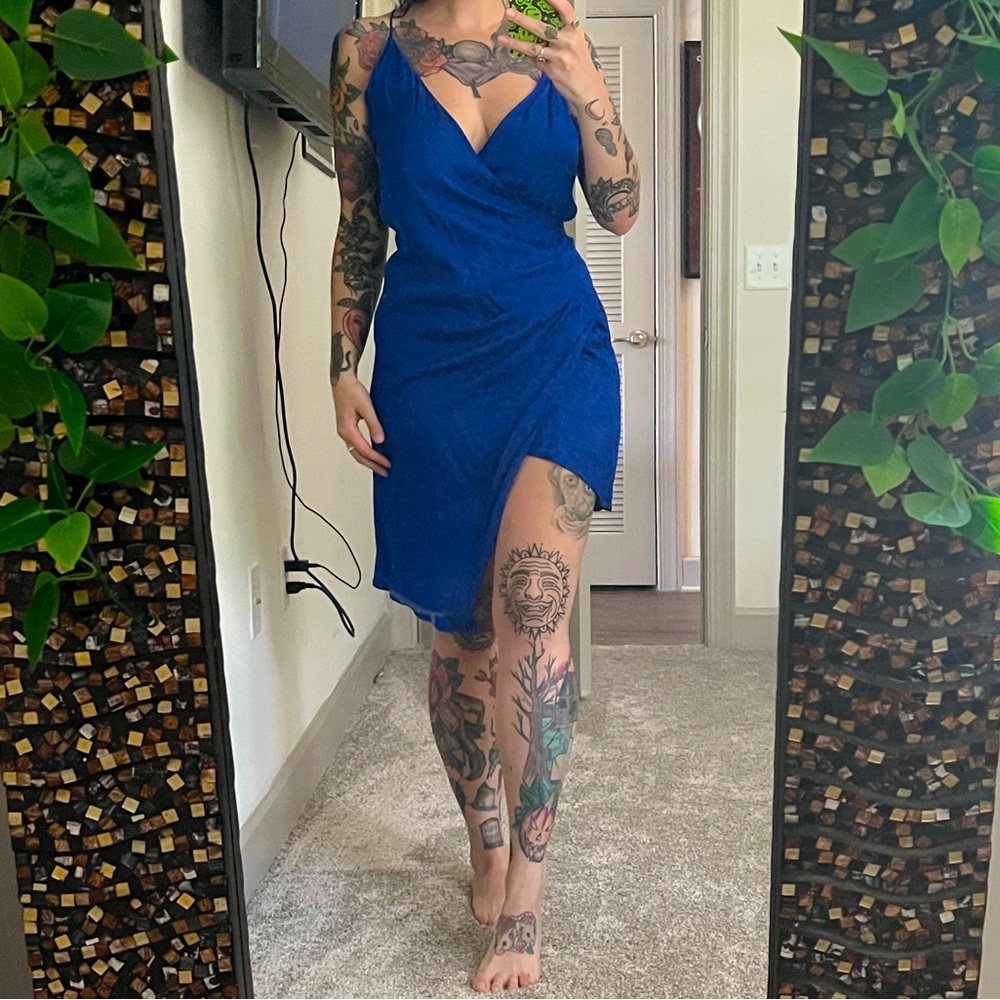 Sexy Royal Blue Animal Print Dress